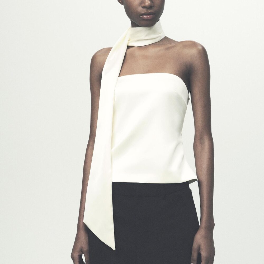 Zara Satin foulard Top 9509/391/251 (NWT)